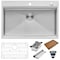 Ruvati 33"x22" Ledge Drop-in Tight Radius 16Ga SS Kitchen Sink Single Bowl RVH8003 - alternate 3